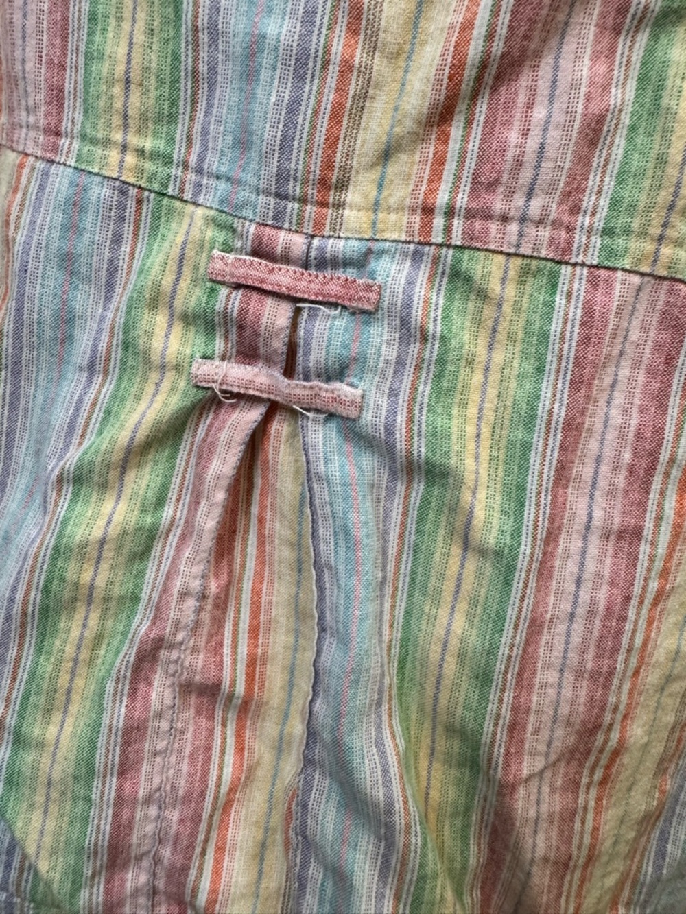 Colorful linen/cotton Stripe Button-Down Shirt/light jacket - Multicolor - Picture 4 of 6